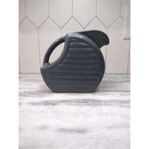 Feltman Langer 80's Pitcher, Art Deco Dusty Gray 56oz, Ceramic Glazed Vintage